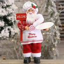Boneco Papai Noel Tradicional Casa Splendida em vermelho com placa Merry Christmas, ideal para recepcionar convidados no Natal