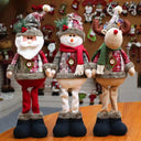 Kit Bonecos de Natal Casa Splendida – Papai Noel, Boneco de Neve e Alce em tamanho grande para decoração natalina sofisticada