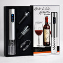 Kit Abridor de Vinho Elétrico Automático com Caixa Presenteável 4 Peças Casa Splendida