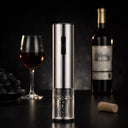 Kit Abridor de Vinho Elétrico Automático em Inox com Base Casa Splendida