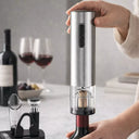 Kit Abridor de Vinho Elétrico Automático em Inox com Base Casa Splendida