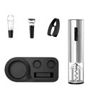 Kit Abridor de Vinho Elétrico Automático em Inox com Base Casa Splendida