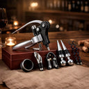 Kit Abridor de Vinho com Maleta Sommelier 9 Peças Casa Splendida