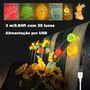 Luz de Corda Páscoa com Ovos Iluminados 3m 20 LEDs 