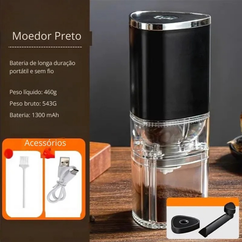 Moedor Elétrico de Café Portátil Núcleo Cerâmico Casa Splendida