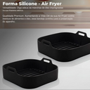 Kit com 2 formas de silicone reutilizáveis para air fryer 20cm