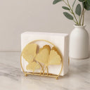 Porta‑Guardanapos Ginkgo Dourado Casa Splendida