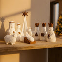 Presépio de natal 3d branco e marrom 10 peças decoração de natal