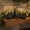 Presépio de natal 3d preto e marrom 10 peças decoração de natal