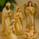 Presépio de Natal completo em gesso resinado com 5 peças em exposição d