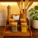 Rack de Bambu Organizadores Retrátil e Fixo 3 Níveis