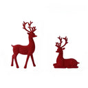 Renas Decorativas de Natal Casa Splendida em resina vermelha – kit com 2 peças, posição ereta e deitada.