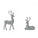 Kit com 2 Renas Decorativas de Natal Casa Splendida na cor prata – estilo europeu minimalista.