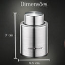 dimensões da rolha para vinho a vácuo em aço inox com tamanho compacto e elegante