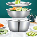 Conjunto Tigela Fatiadora 3 em 1 Inox Casa Splendida