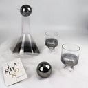 Conjunto jarra decanter 900 ml com dois copos quadrados em vidro fumê

