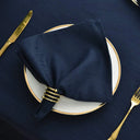 Porta-guardanapos metálicos vazados com acabamento eletroplated em Espiral Dourado para decoração de mesa posta