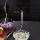 amassador de batatas em aço inox 25,3 cm com base de malha 8 cm – Casa Splendida