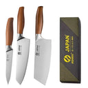 Facas japonesas Santoku Chef e Cleaver afiadas e resistentes