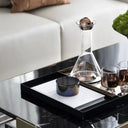 Conjunto jarra decanter 900 ml com dois copos quadrados em vidro rose


