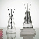difusor aromático de vidro transparente e cinza 145ml, design minimalista para decoração e aromaterapia
