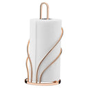 Porta-toalhas de papel vertical em metal dourado com design ondulado