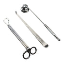 Kit de acessórios para velas com tesoura, apagador e gancho em inox na cor prata – Casa Splendida