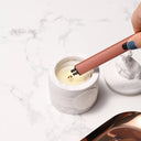 Kit de acessórios para velas em metal rose gold com tesoura, apagador, pegador, isqueiro elétrico e bandeja – Casa Splendida