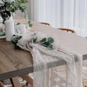 Caminho de mesa de gaze cheesecloth estilo rústico-elegante para decoração de casamentos, festas e mesa posta – Casa Splendida