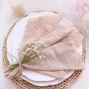 Guardanapo de gaze algodão rosa suave 30x30cm para eventos delicados
