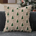 Kit 2 Peças Capa de Almofada de Natal Pinheiros Coloridos em Pelúcia 45x45 cm