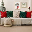 Kit 2 Peças Capa de Almofada de Natal Pinheiros Coloridos em Pelúcia 45x45 cm