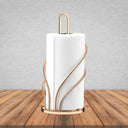 Porta-toalhas de papel vertical em metal dourado com design ondulado
