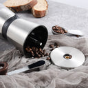 Moedor manual de café inox com alça de madeira e 8 níveis de moagem ajustável