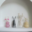 difusor aromático de vidro transparente e cinza 145ml, design minimalista para decoração e aromaterapia