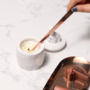 Kit de acessórios para velas em metal rose gold com tesoura, apagador, pegador, isqueiro elétrico e bandeja – Casa Splendida