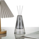 difusor aromático de vidro transparente e cinza 145ml, design minimalista para decoração e aromaterapia