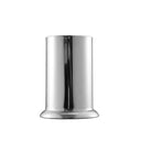 Porta‑talheres em aço inox prateado com perfurações laterais e base escorredora