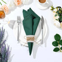 Faixas porta‑guardanapo de juta com renda branca e cordão de juta, kit 100 peças – estilo rústico boho para mesa posta Casa Splendida.

