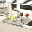 Tábua de corte inox com aba para bancada Casa Splendida