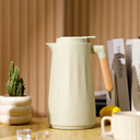 Garrafa térmica 1L com alça de madeira, cor verde pastel Casa Splendida