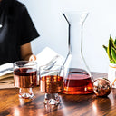 Conjunto jarra decanter 900 ml com dois copos quadrados em vidro rose

