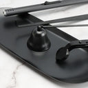 Kit de acessórios para velas com apagador, tesoura de pavio, gancho e bolsa organizadora em metal preto – Casa Splendida