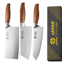 Facas japonesas Santoku Chef e Cleaver afiadas e resistentes