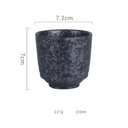 Xícara japonesa cerâmica branca com detalhe floral azul artesanal