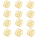 Porta-guardanapos metálicos vazados com acabamento eletroplated em dourado Grade para decoração de mesa posta
