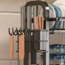 Escorredor de louças multiandares em aço carbono preto Casa Splendida – organizador de pratos e utensílios para cozinha moderna
