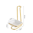 Organizador de conchas e hashis em aço inox dourado com cerâmica