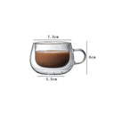 Caneca vidro borossilicato 150ml parede dupla com alça para espresso