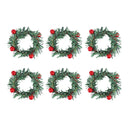Porta-guardanapo natalino em formato de guirlanda com frutinhas vermelhas e ramos verdes – Casa Splendida, ideal para ceia de Natal.

